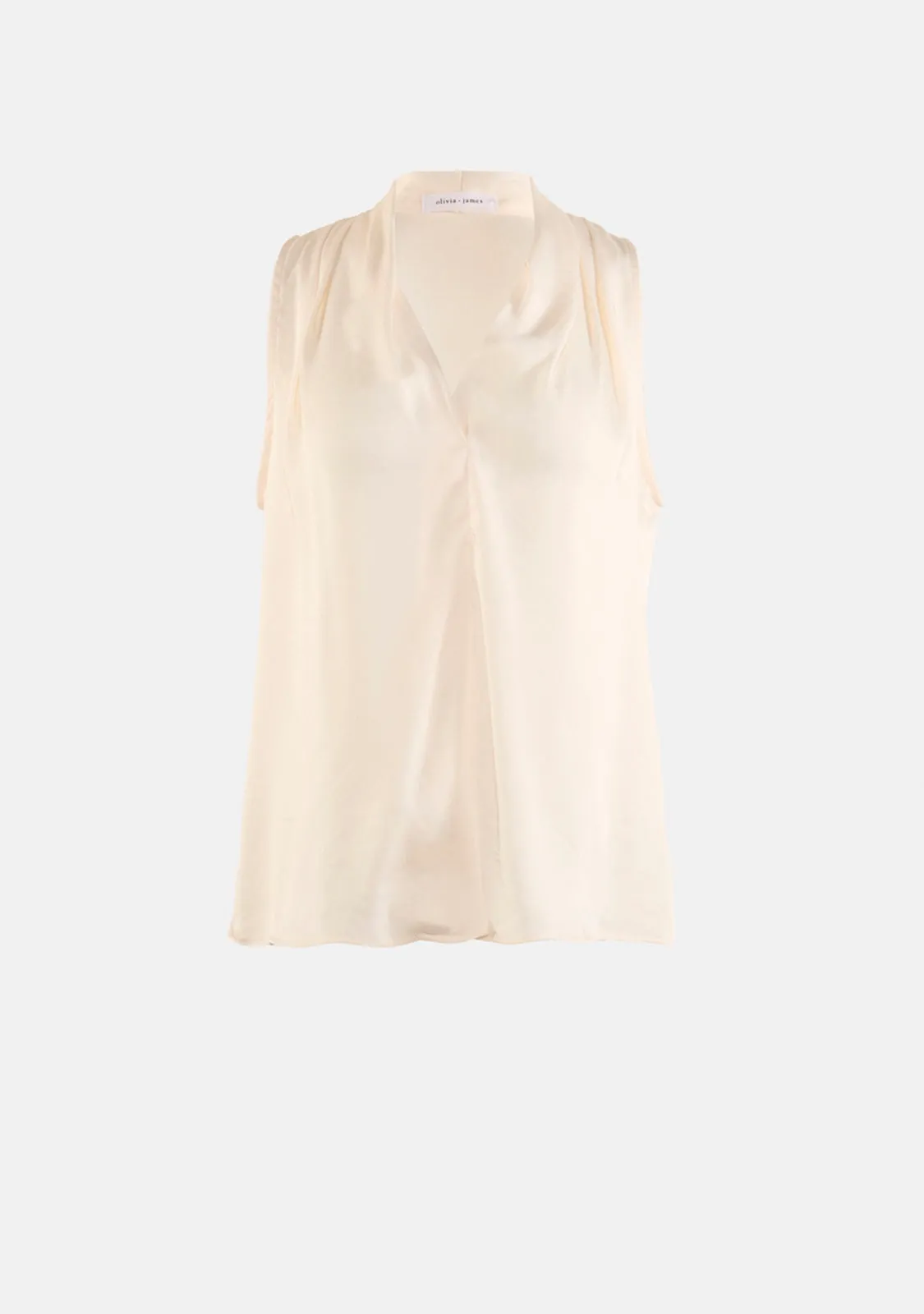 Silk Pleated Sleeveless Top