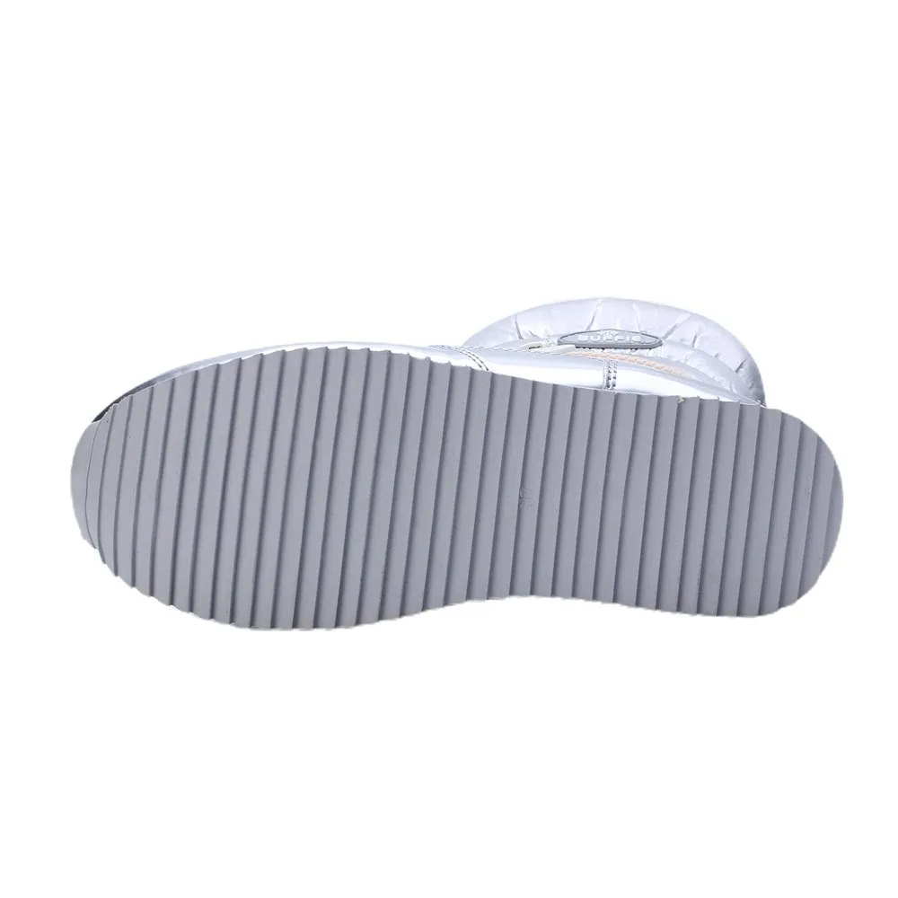 Silver Zipper Kids Winter Snowboots