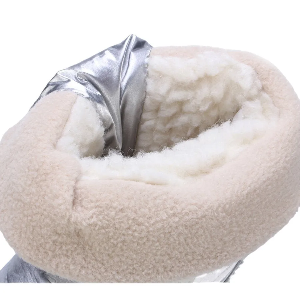Silver Zipper Kids Winter Snowboots