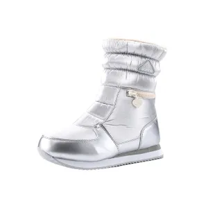 Silver Zipper Kids Winter Snowboots