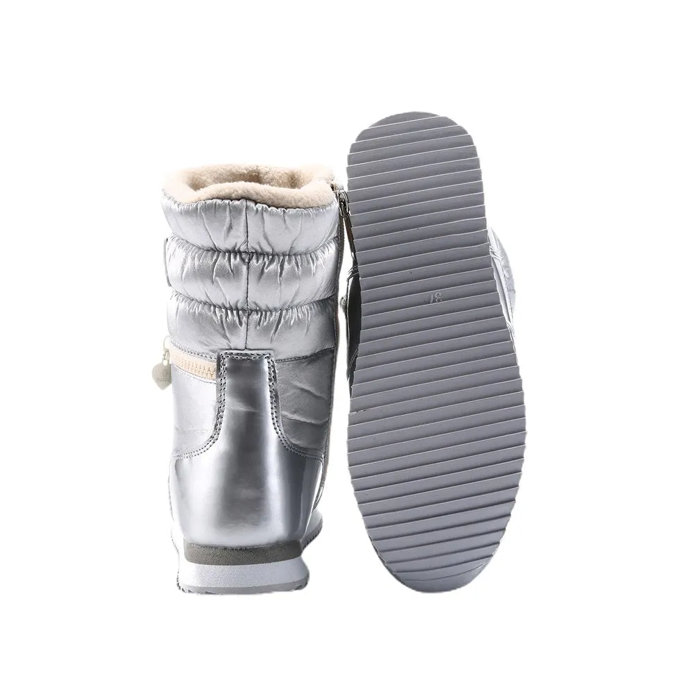 Silver Zipper Kids Winter Snowboots