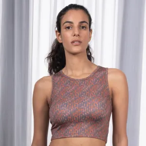 Sleeveless Activewear Printed Sports Crop Top