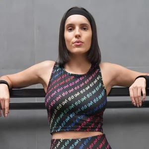 Sleeveless Activewear Printed Sports Crop Top
