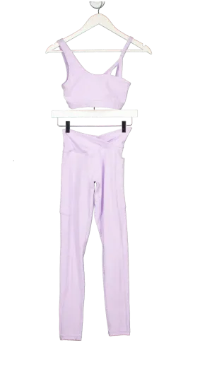 Sofina Active Purple Crop Top And Leggings Set UK S