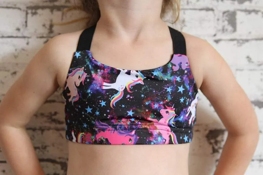 Space Pony V Sports Bra Youth Girls