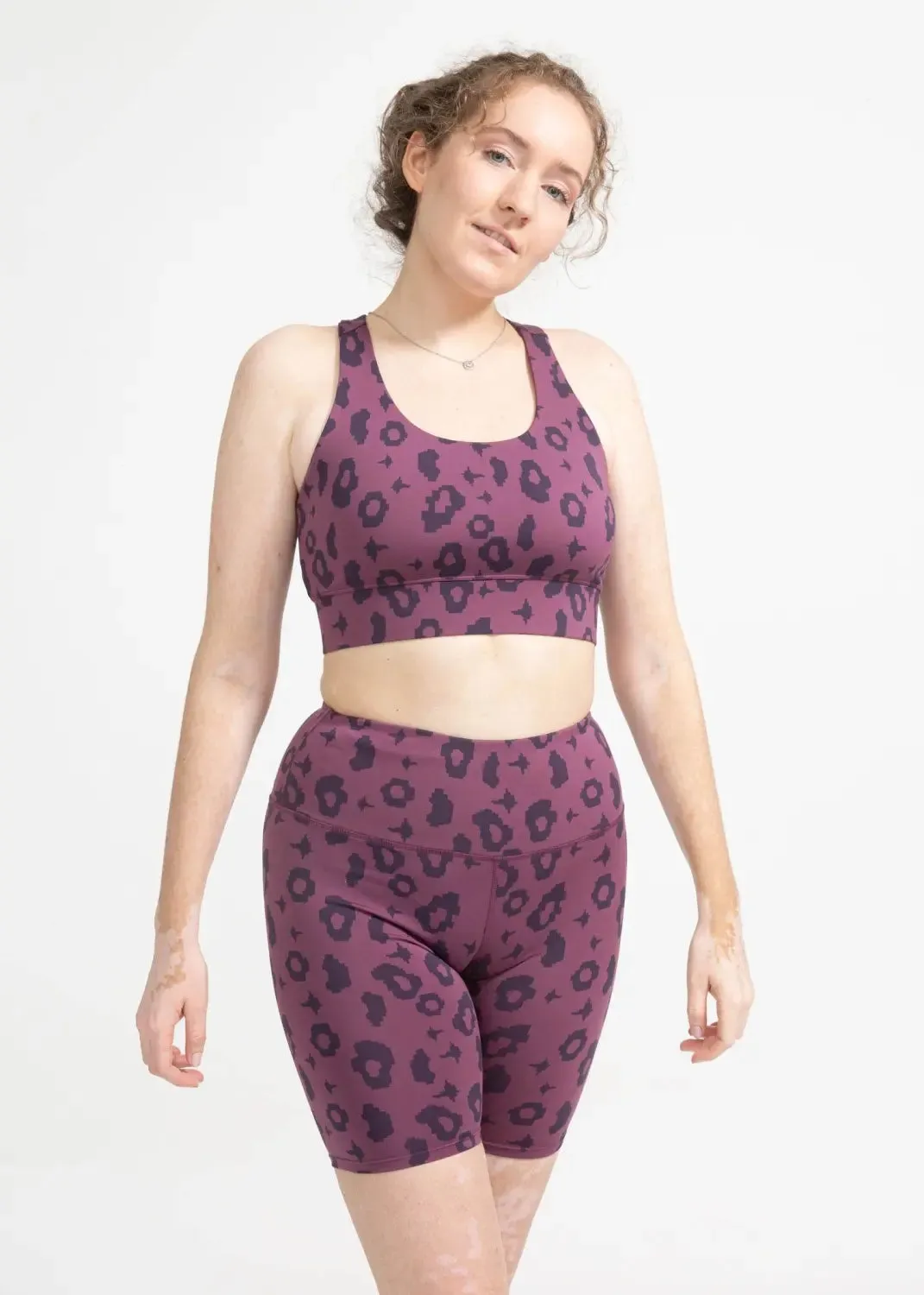 Sports Bra Ubud in Lila Leopard