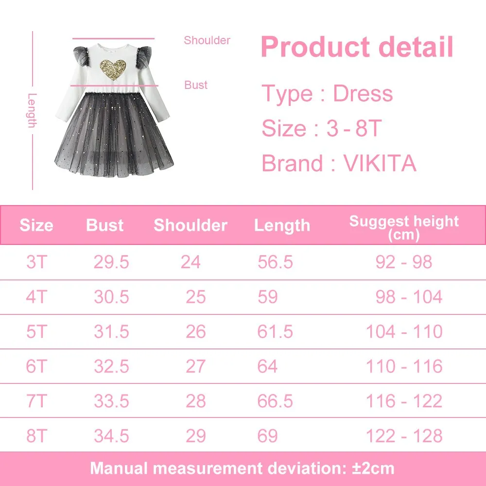 Star Glitter Sequin Girls' Party Dress