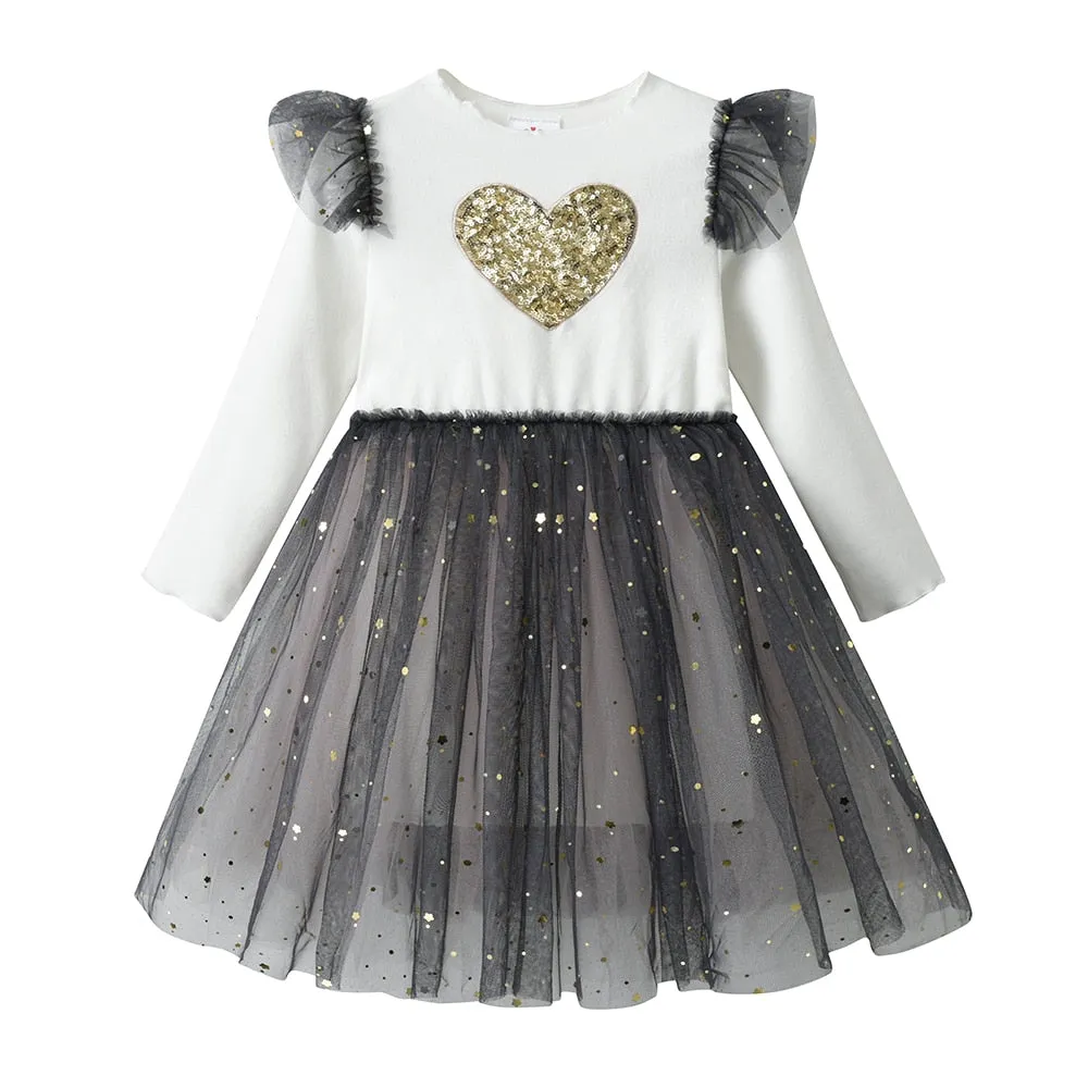 Star Glitter Sequin Girls' Party Dress