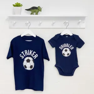 Striker Dribbler Football T Shirt And Babygrow Set