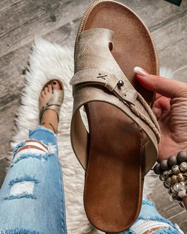 Summer Slipper Retro Flip-Flops Slippers Flat Casual Non-Slip Ladies Slides Beach Sandals Females Shoes New