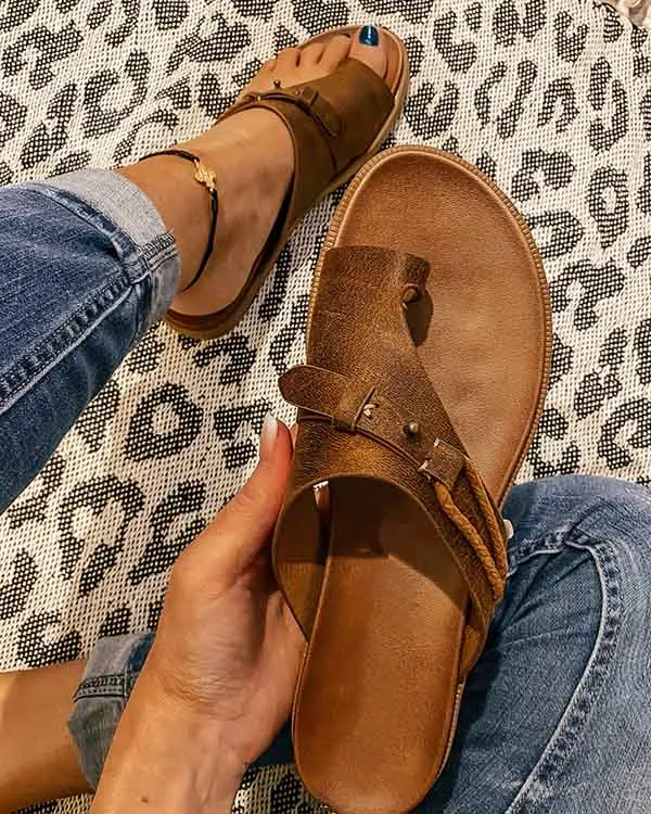 Summer Slipper Retro Flip-Flops Slippers Flat Casual Non-Slip Ladies Slides Beach Sandals Females Shoes New