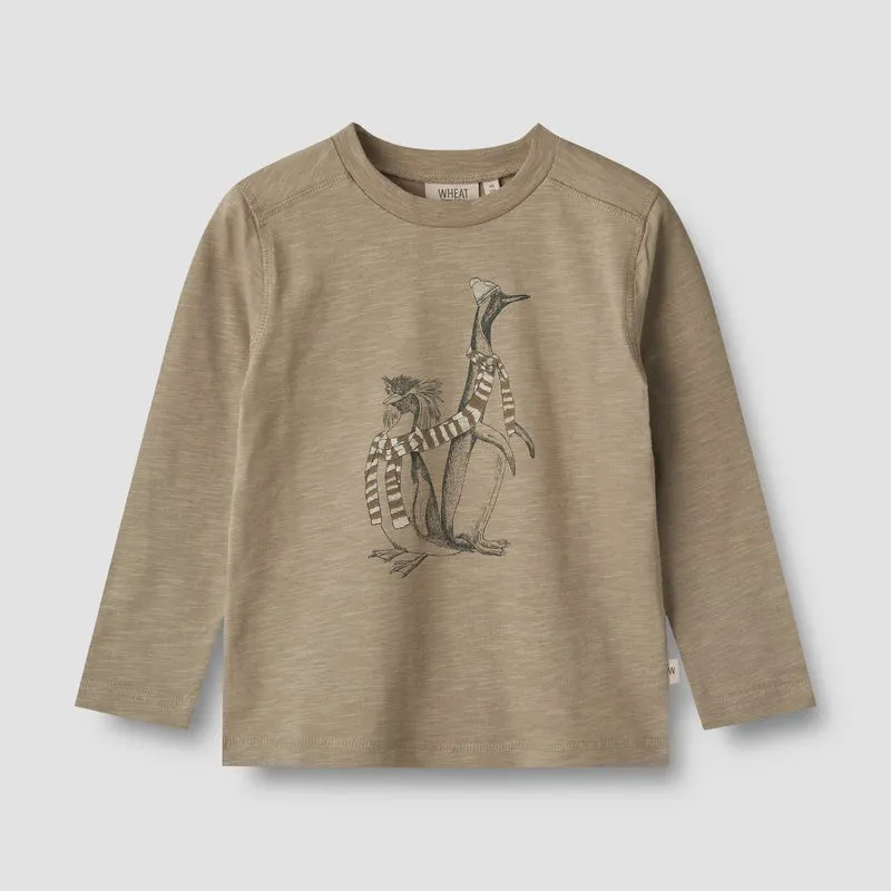 T-Shirt Penguin Friends in Beige Stone