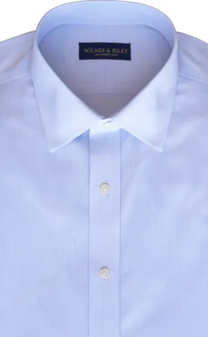 Tailored Fit Light Blue Tonal Stripe Spread Collar  Supima® Cotton Broadcloth Non-Iron Dress Shirt (B/T)