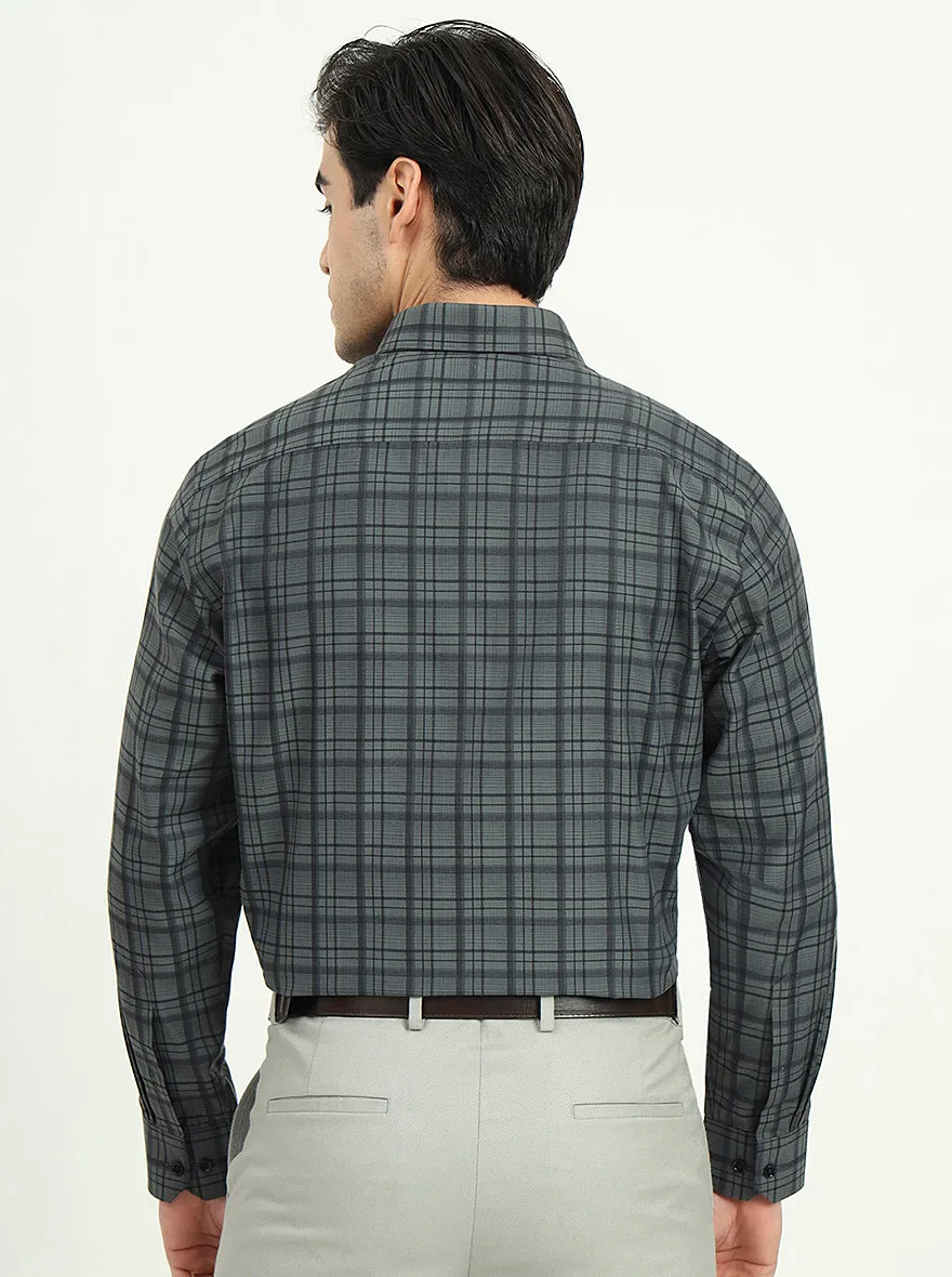 Teal Green Checked Slim Fit Formal Shirt | Greenfire
