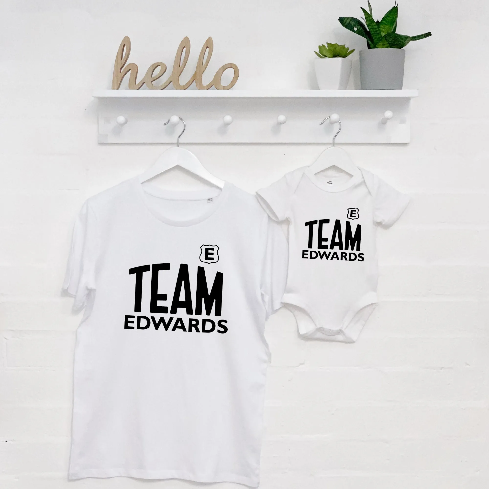 Team Surname Personalised Parent And Child Set