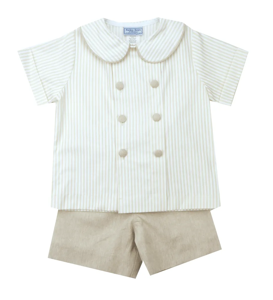 The Bailey Boys Khaki Stripe Tie Dress