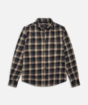 The Birch Ls Shirt - Camel Charcoal