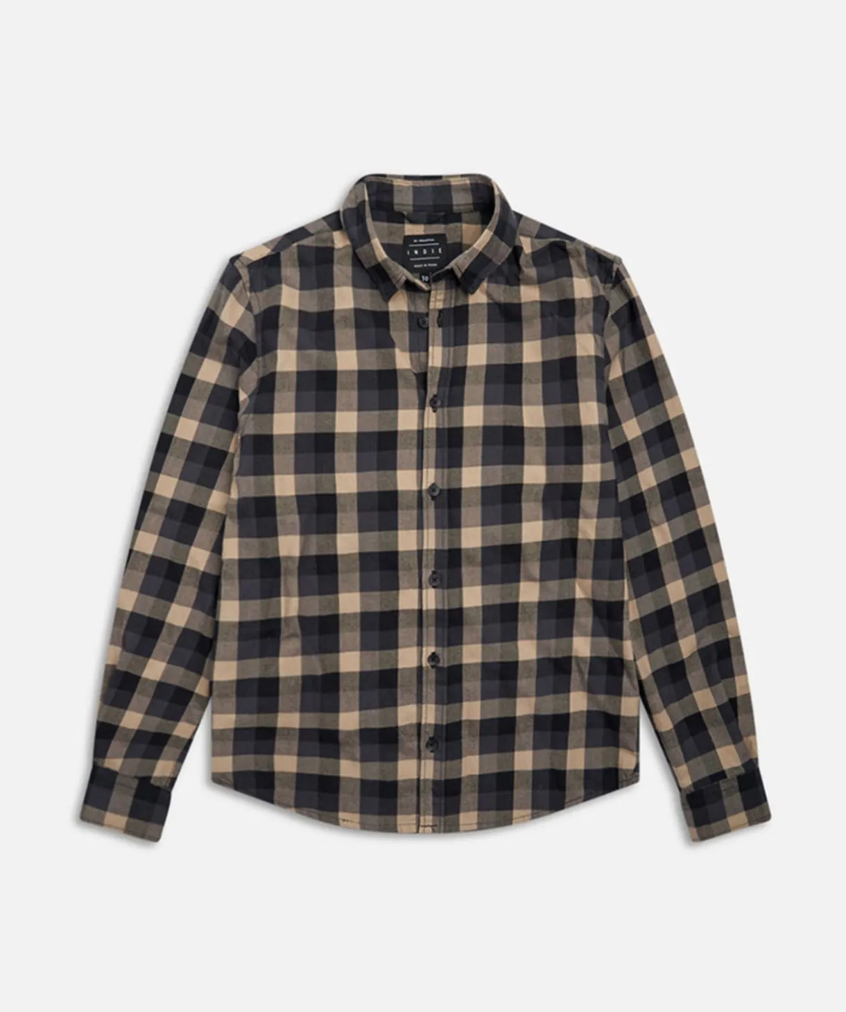 The Birch Ls Shirt - Camel Charcoal