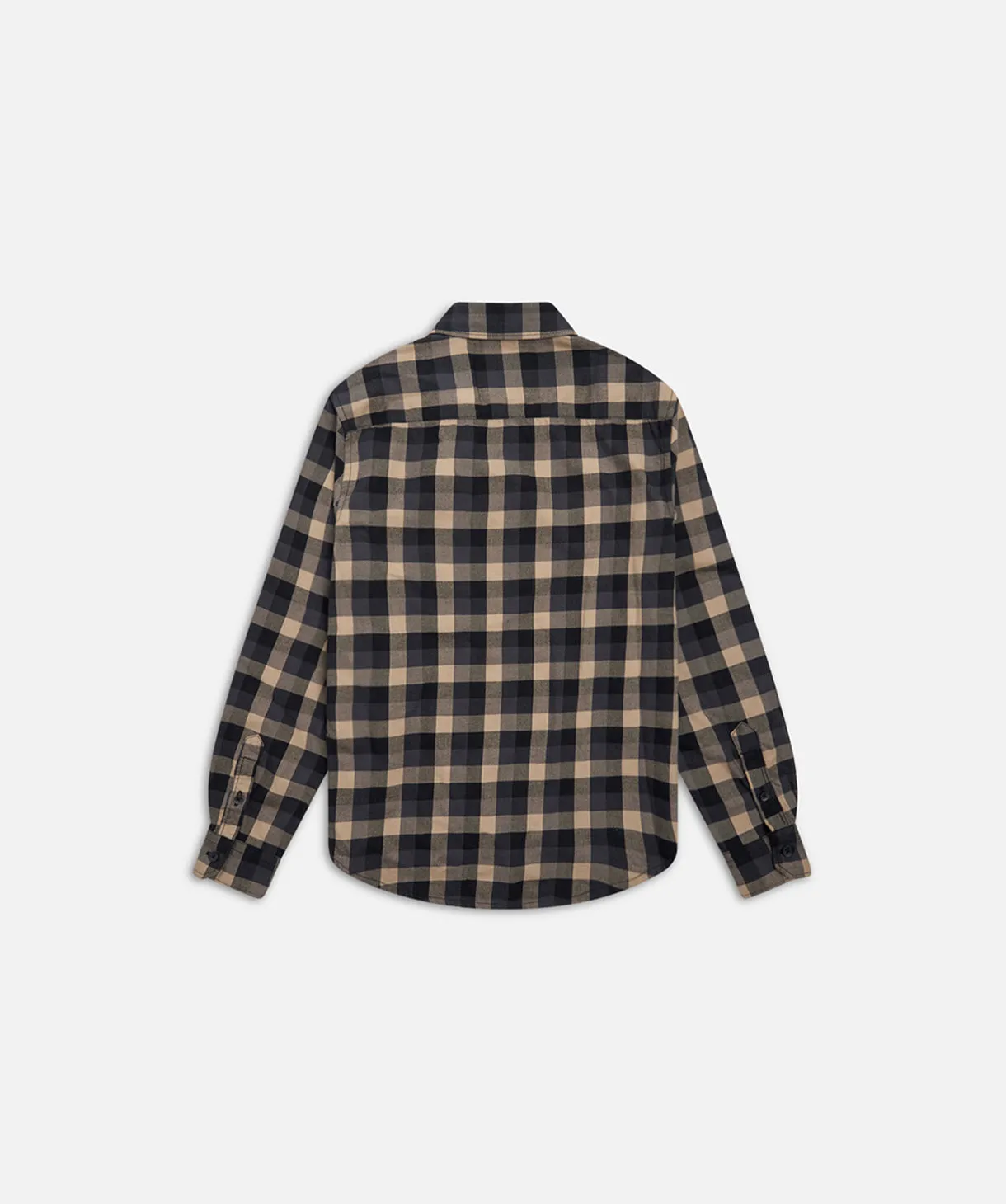 The Birch Ls Shirt - Camel Charcoal