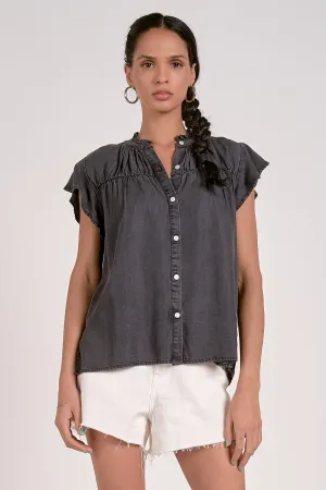The Corrine Cap Sleeve Button Down Blouse