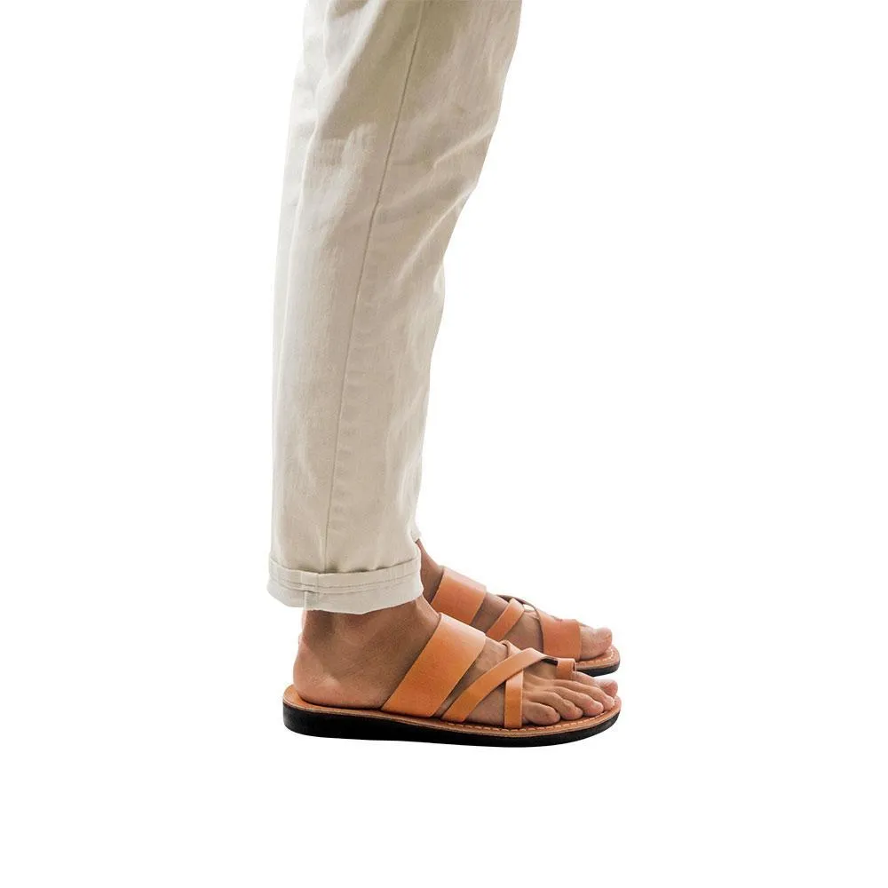 The Good Shepherd - Leather Toe Loop Slide | Tan