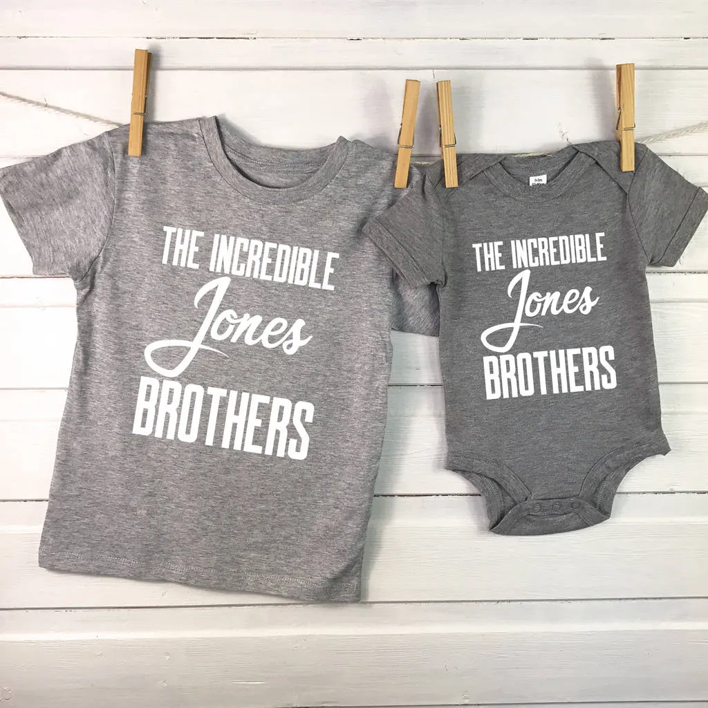 The Incredible… Brothers. Personalised Sibling T Shirts