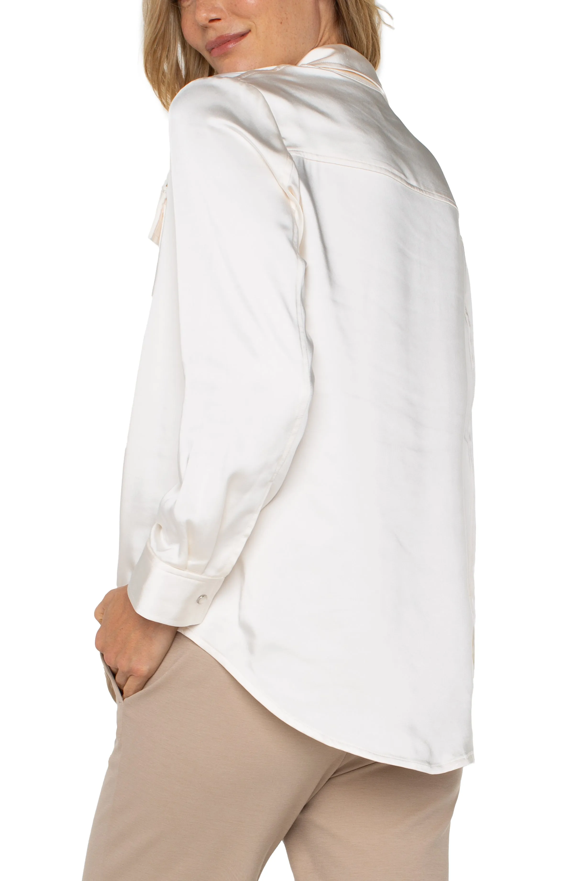 The Karalee Longline Satin Shacket