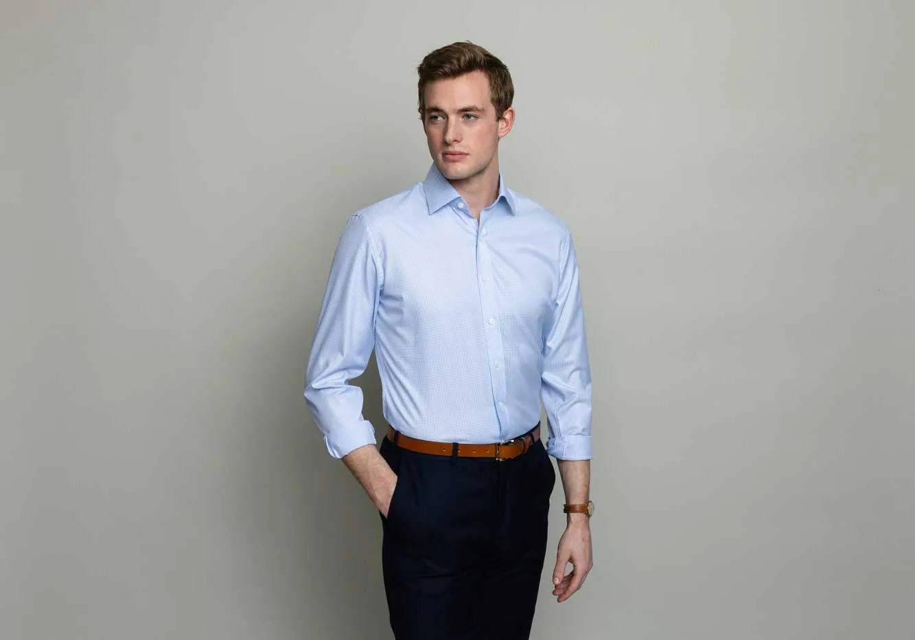 The Light Blue Kilby Non Iron Gingham Custom Shirt