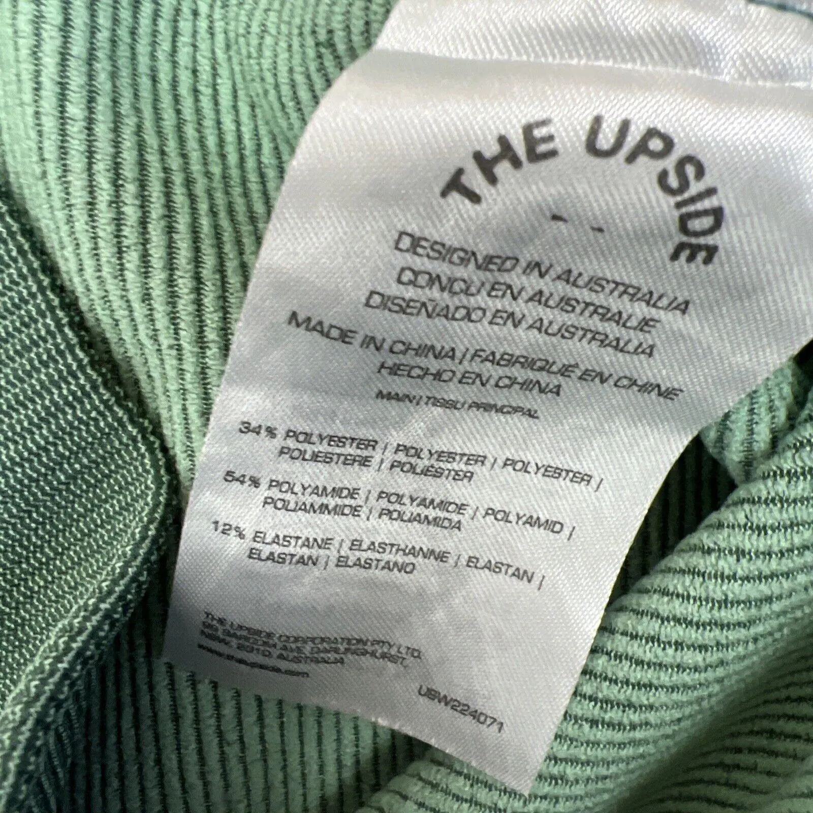 The Upside Womens Green Ribbed Leggings Activewear Size Medium