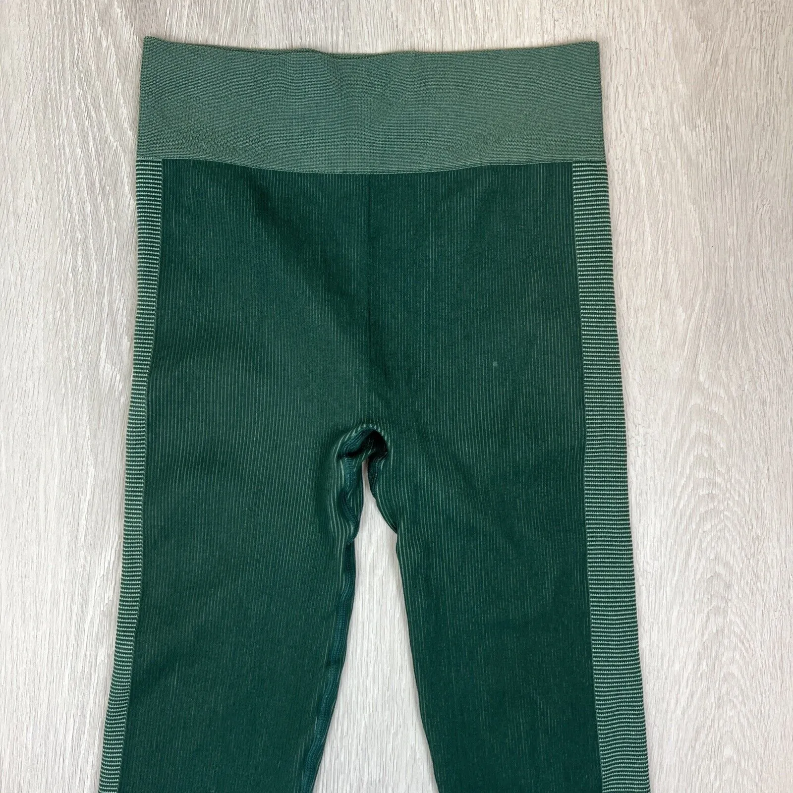 The Upside Womens Green Ribbed Leggings Activewear Size Medium