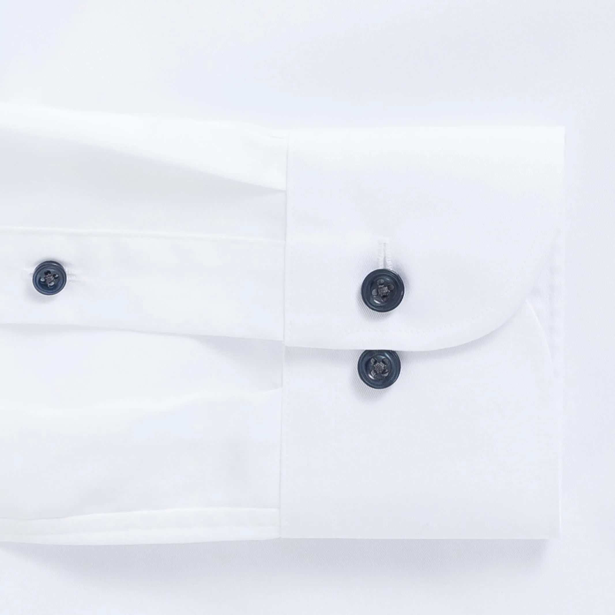 The White Madison Fine Twill with Navy Buttons Custom Shirt