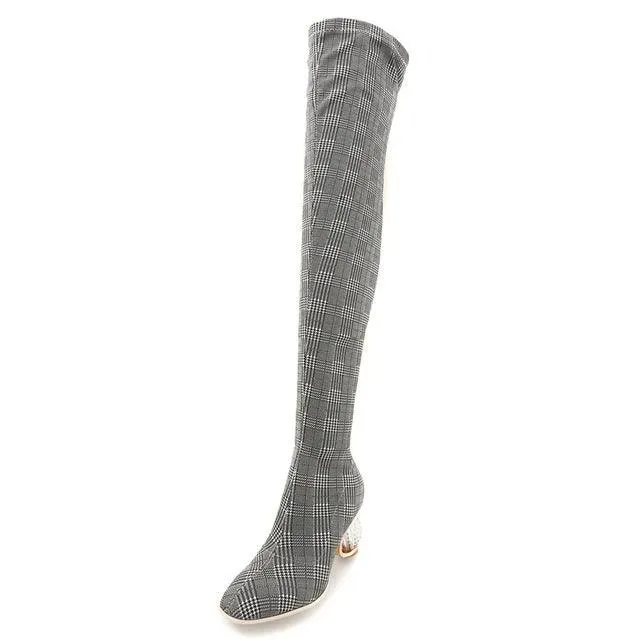 Thigh High Print Long High Boots