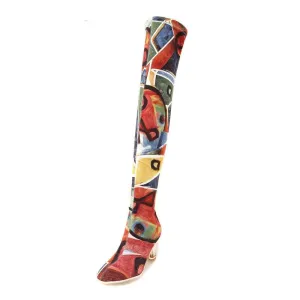 Thigh High Print Long High Boots