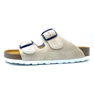 Thora 2-buckle Sandals | Beige Suede