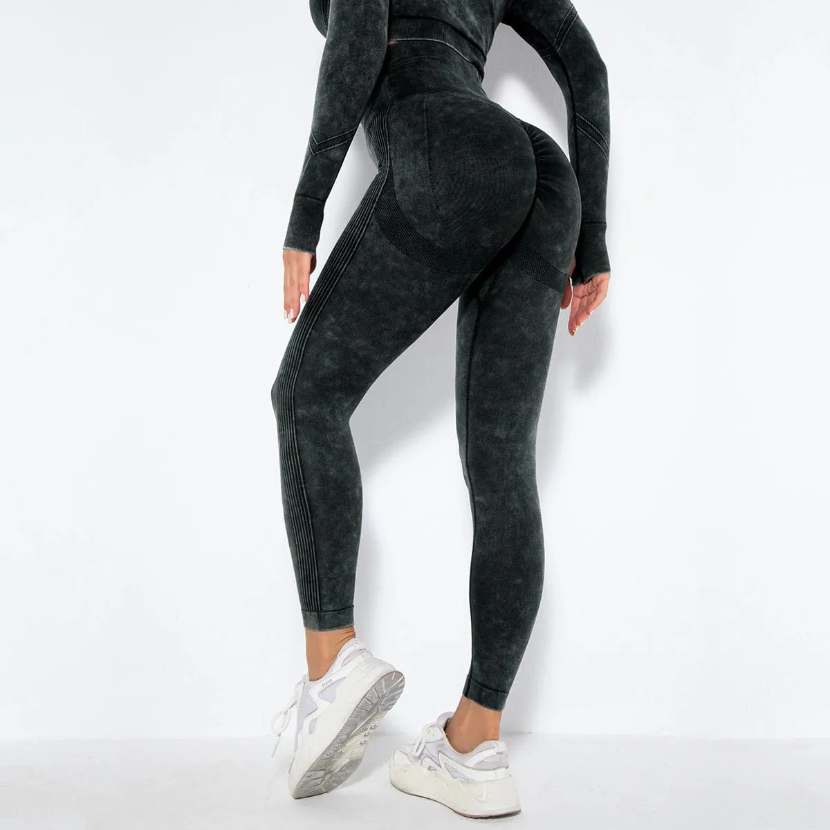 Tie Dye Me Up Leggings - Dark Grey
