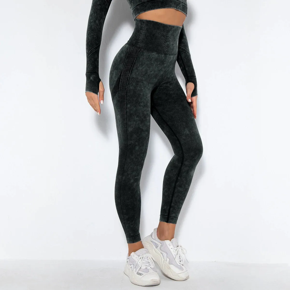 Tie Dye Me Up Leggings - Dark Grey