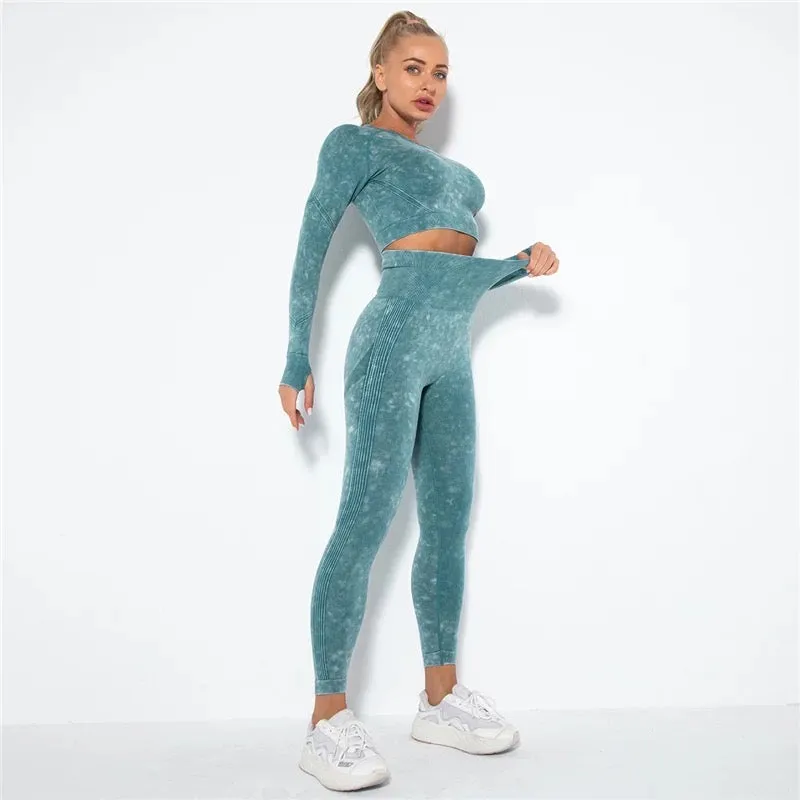 Tie Dye Me Up Leggings - Marine Green