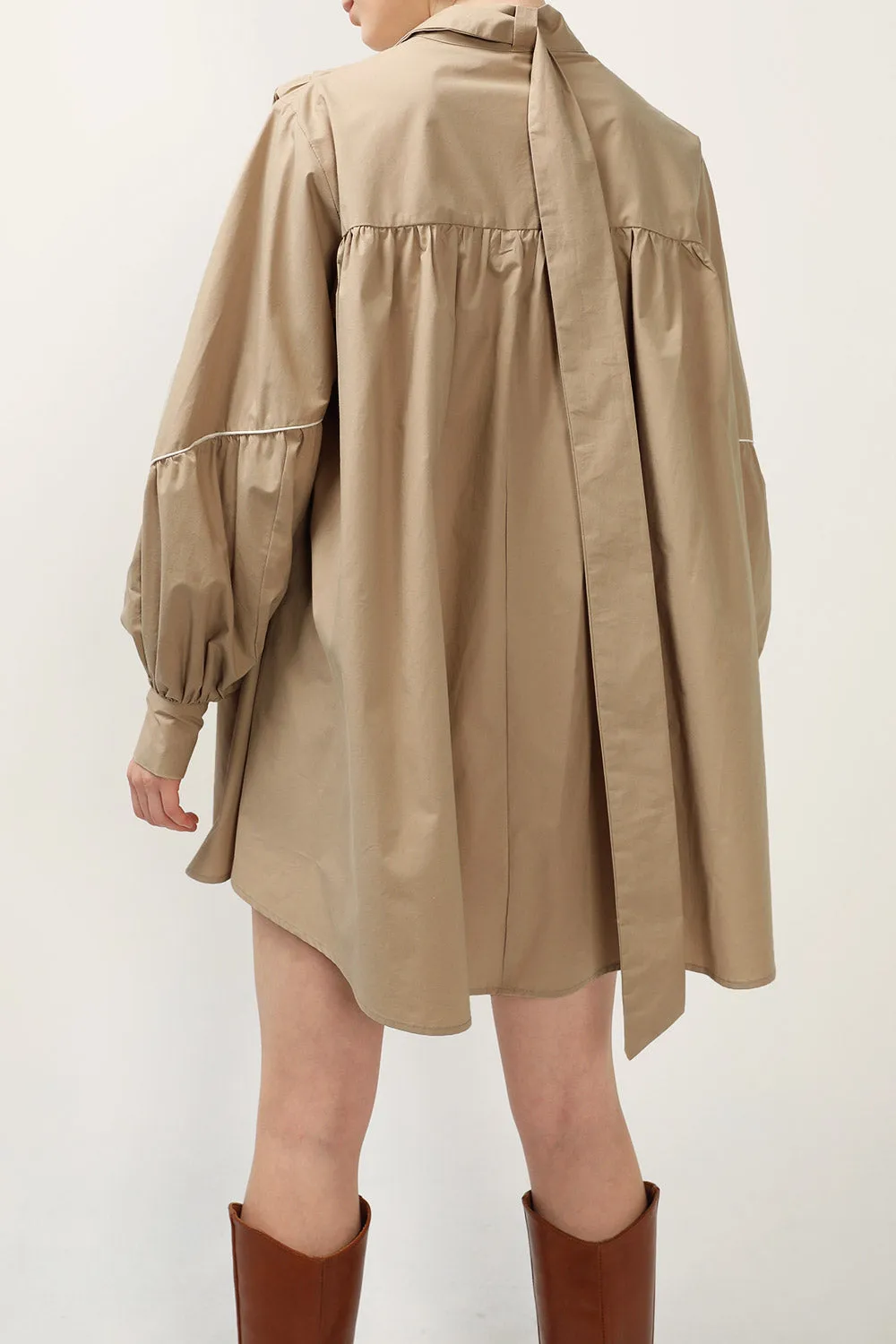 Tori Piping Detail Shirt Dress