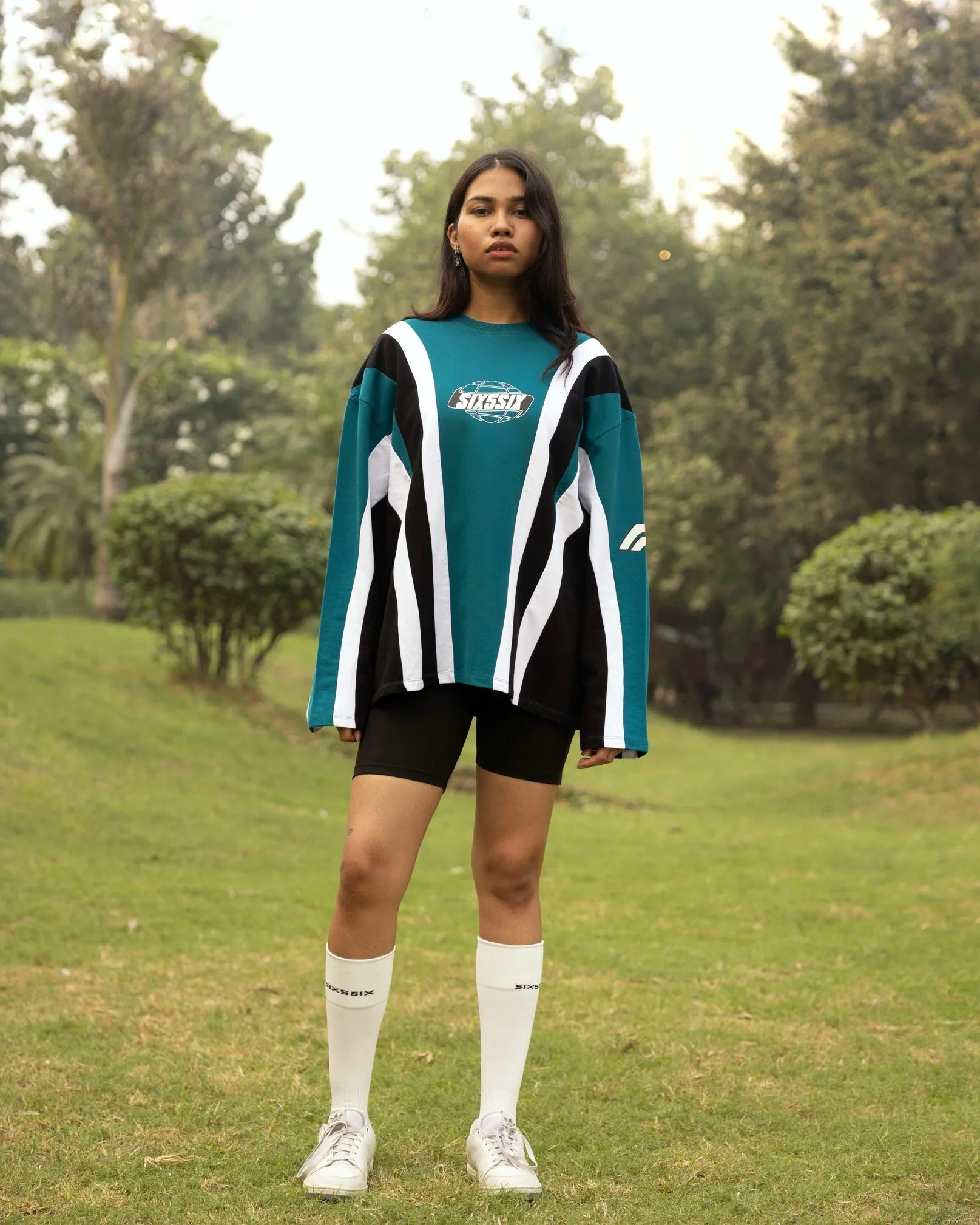 TRACKLINE TEE BLUE - UNISEX