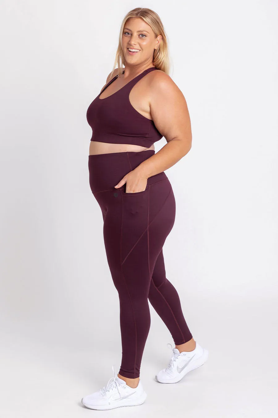 Training Pocket Move Full Length Legging - Wine