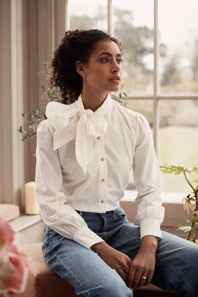 Troy Ladies Luxury Shirt - White