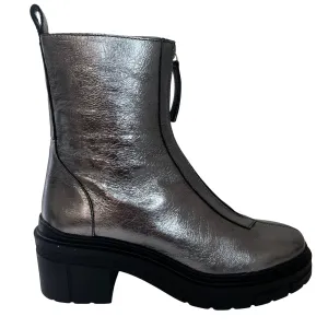 Unisa Jaba Grey Leather Front Zip Boots