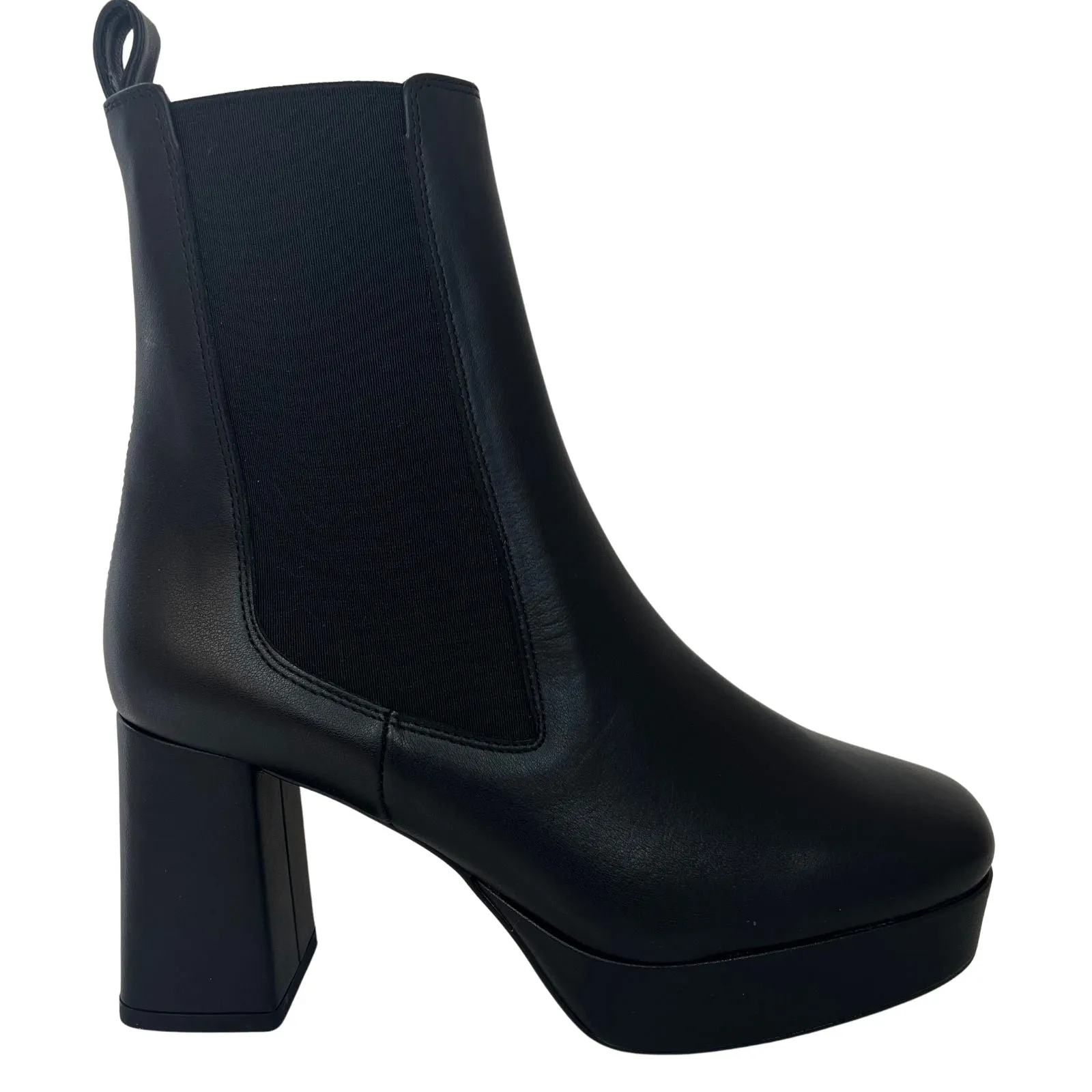 Unisa Marlow Black Leather Platform Boots