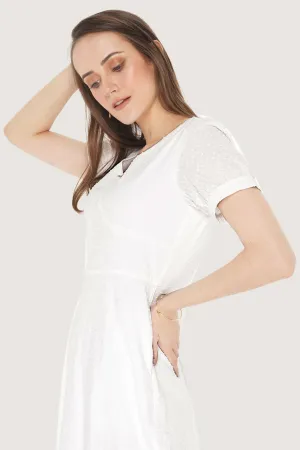 V-Neck Fit And Flare Dress
