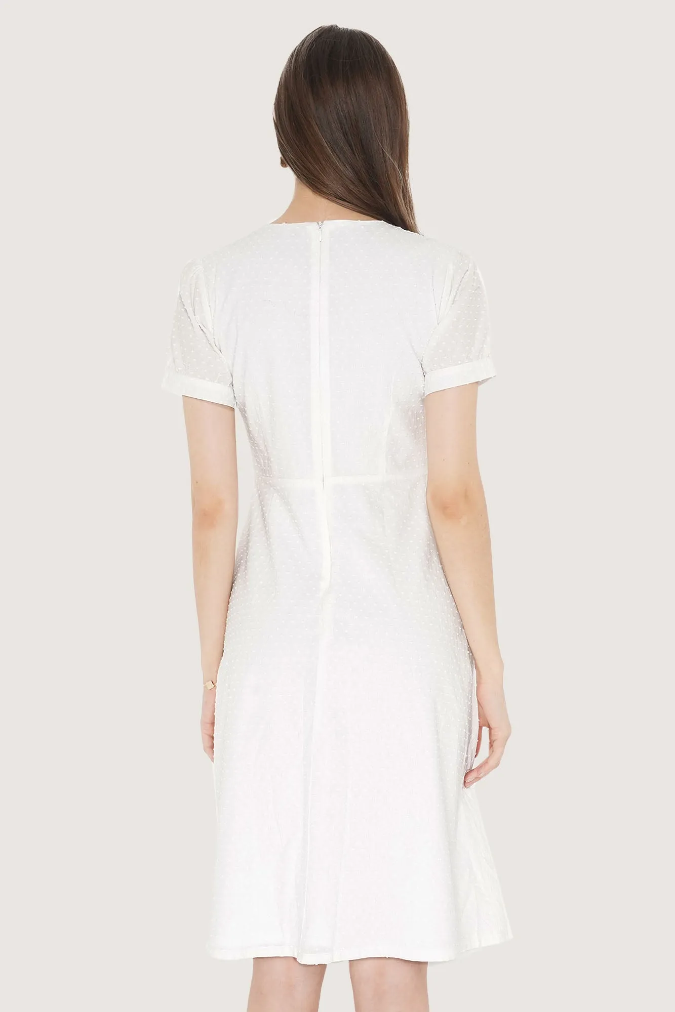 V-Neck Fit And Flare Dress