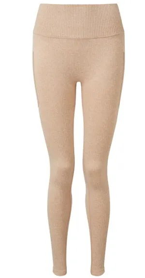 Validate Women's TriDri® ribbed seamless 3D fit multi-sport leggings Nude Mel