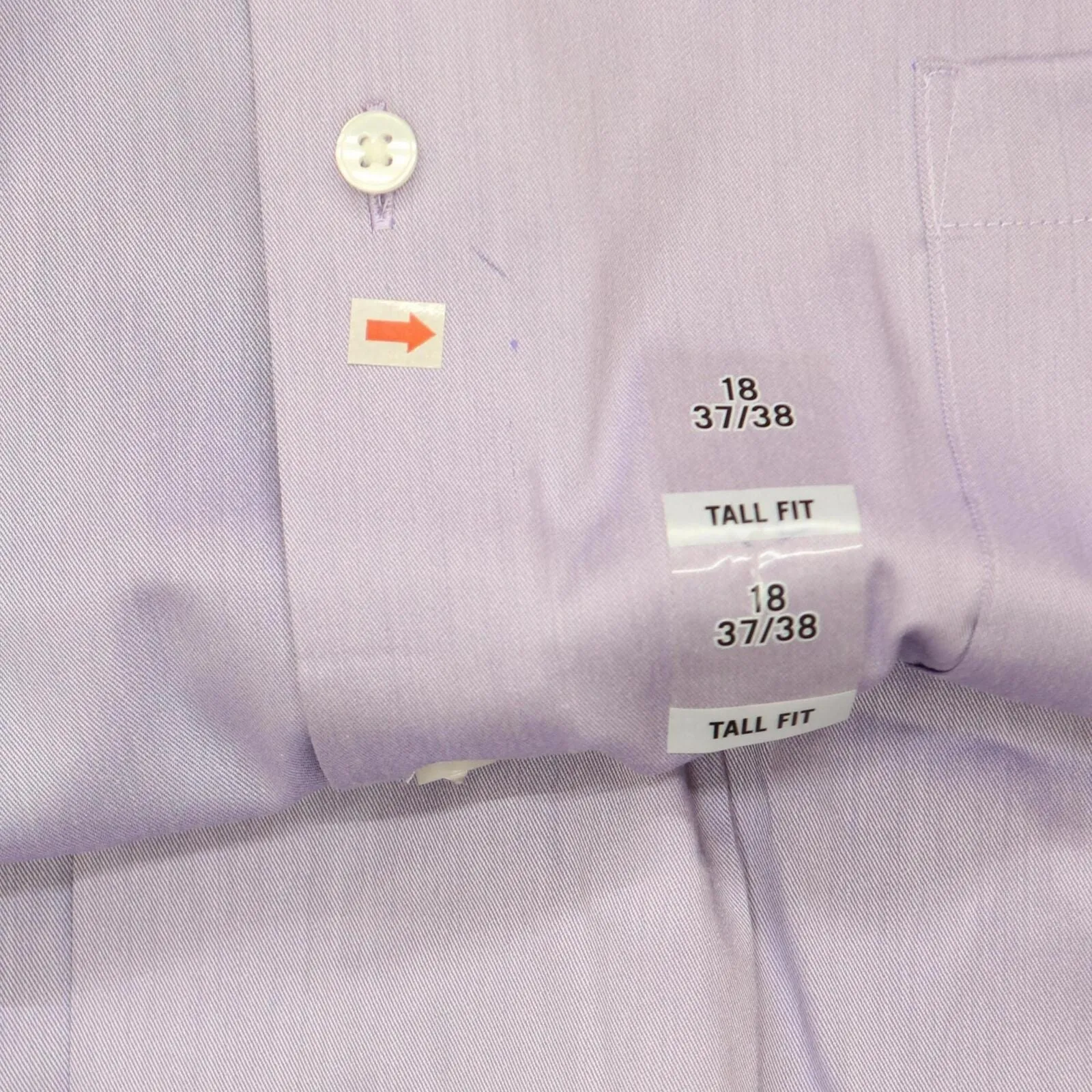 Van Heusen Men's Tall Fit Dress Shirt Ultra Wrinkle Lavender Purple 18 37-38