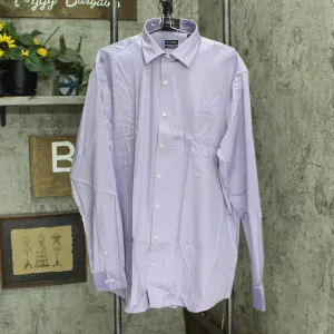 Van Heusen Men's Tall Fit Dress Shirt Ultra Wrinkle Lavender Purple 18 37-38