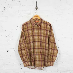 Vintage Checked Corduroy Shirt - Brown - L