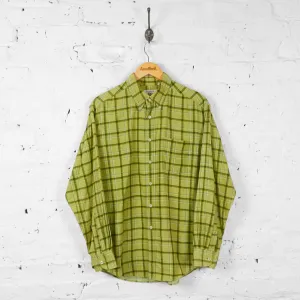 Vintage Checked Corduroy Shirt - Green - M